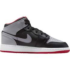 Nike Air Jordan 1 Mid GS - Black/Fire Red/White/Cement Grey