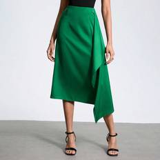 3XL Skirts Shein Womens Asymmetrical Solid Color Midi Skirt With Irregular Hem
