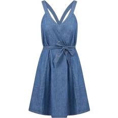 Armani Dresses Armani Womens Belt Flare Denim Dress - Blue