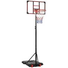 White Basketball Sportnow Kids Adjustable Basketball Hoop and Stand with Wheels