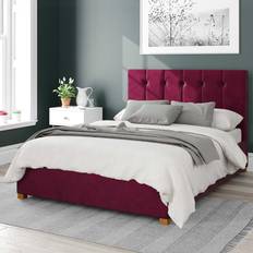 Built-in Storages Frame Beds Aspire Hepburn Small Double Berry Plush Frame Bed