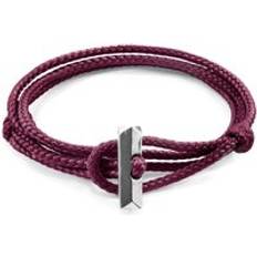 Amethyst Bracelets Anchor & Crew Aubergine Purple Oxford Silver and Rope Bracelet