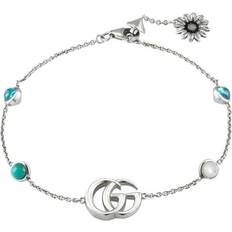 Topaz Bracelets Gucci Double G Bracelet - Silver/Topaz/Turquoise/Pearls