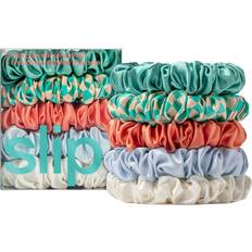 Multicoloured Hair Accessories Slip Midi Silk Scrunchies, Pack of 5, Seashell
