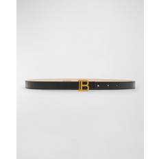 Balmain Accessories Balmain B-Monogram Embossed Leather Skinny Belt