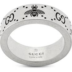 Matte Rings Gucci GG and Bee Ring 6mm - Silver/Black