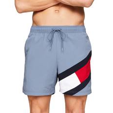 Tommy Hilfiger M - Men Swimwear Tommy Hilfiger Flag Mid Length Drawstring Slim Swim Shorts BLUE COAL