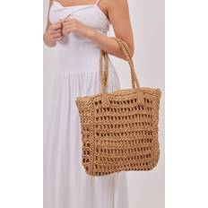 Cotton Beach Bags Woven Tote Bag in Natural