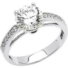 Women Rings Precious Stars Engagement Ring - White Gold/Diamond/Transparent