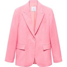 Mango Blazers Mango 100% linen suit blazer pink Women Pink