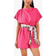 Pink - Women Jumpsuits & Overalls Accessorize Open Back Playsuit, Pink