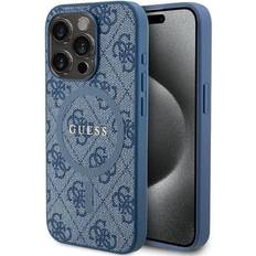 Guess iphone 15 pro max magsafe hülle case cover 4g metal logo blue Blau