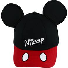 Disney Caps Disney 864286 Cotton Mouse Signature Embroidered Youth Cap with 3D Ears, Black & Red