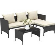 Rattan Outdoor Lounge Sets Garden & Outdoor Furniture 3 Pieces Conversation Outdoor Lounge Set, 1 Table incl. 2 Chairs