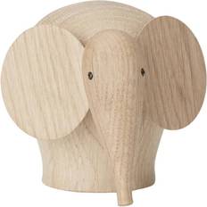 Wood Figurines Woud Nunu Elephant Mini Natural Oak Figurine 7.8cm