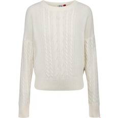 Musto Jumpers Musto Women’s Cable Knit Crew Neck Sweater Antique Sail White