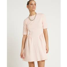 Pink - Short Dresses River Island Womens Pink Godet Detail T-Shirt Mini Dress
