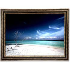 Highland Dunes Perfect White Sands In The Blue Skies Black Framed Art 118.9x84.1cm