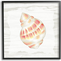Stupell Pink Rustic Seashell by Anne Bailey Black Framed Art 61x61cm