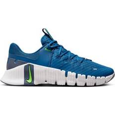 Blue - Men Gym & Training Shoes Nike Free Metcon 5 M - Court Blue/Thunder Blue/Platinum Tint/Green Strike