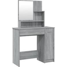 VidaXL Dressing Tables vidaXL Vanity Table with Mirror Grey Sonoma Dressing Table 35x86.5cm