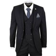 Suits Men's Piece Black Pinstripe Retro Suit