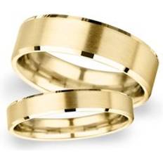Rings Goldsmiths 2mm Shape Heavy Polished Chamfered Edges With Matt Centre Wedding Ring In Carat Yellow Ring