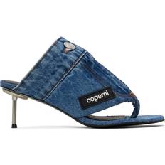 Denim Slippers & Sandals Coperni Blue Denim Thong Heeled Sandals WASBLU Washed Blue FR