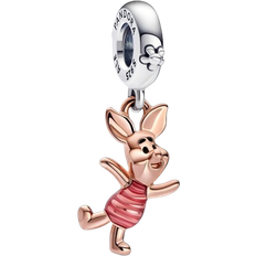 Pandora Disney Winnie the Pooh Piglet Dangle Charm - Rose Gold/Silver/Pink