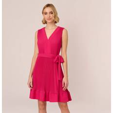 Lace - Solid Colours Dresses Adrianna Papell Pleated Short Dress Pink
