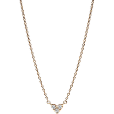 Pandora Triple Stone Heart Collier Necklace - Gold/Transparent