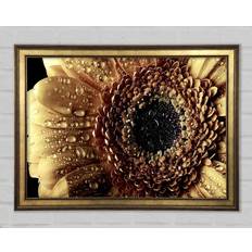 Ebern Designs Gerbera Vintage Gold Framed Art 118.9x84.1cm