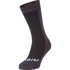 Skiing Underwear Sealskinz Cold Weather Mid Length Socks - Black/Grey