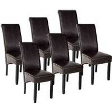 tectake Ergonomic Seat Shape Black Kitchen Chair 106cm 6pcs