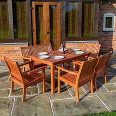 Wood Patio Dining Sets Garden & Outdoor Furniture Rowlinson 6 Patio Dining Set, 1 Table incl. 8 Chairs
