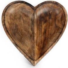 Wood Bowls Wooden Heart Solid Carved Mango Fruit Bowl