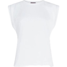 Mint Velvet Cotton Extended Shoulder T-shirt - White
