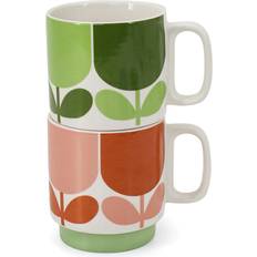 Orla Kiely Cups & Mugs Orla Kiely Flower Tomato/Fern Mug 2pcs