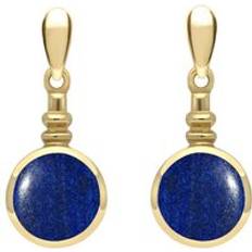 Topaz Jewellery C W Sellors 9ct Gold Lapis Lazuli Bottle Top Drop Earrings Gold