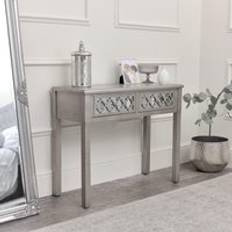Silver/Chrome Console Tables Melody Maison Silver Mirrored Sabrina Console Table