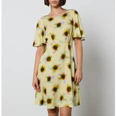 Short Dresses - Yellow PS Paul Smith Printed Satin-Twill Dress 12/IT Yellow