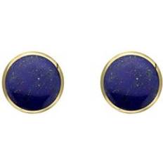 Topaz Jewellery C W Sellors 9ct Gold Lapis Lazuli 8mm Classic Round Stud Earrings