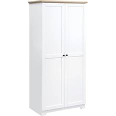 Shelves Cabinets Homcom Classic Wooden White Storage Cabinet 80x172cm