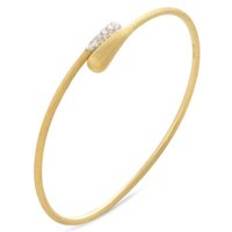 Marco Bicego Lunaria 18ct Yellow Gold 0.15ct Diamond Crossover Bangle Option1 Value Yellow Gold