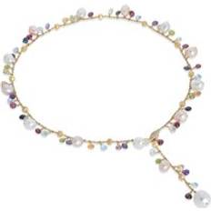 Amethyst Necklaces Marco Bicego Paradise 18ct Yellow Gold Pearl Multicolour Gemstone Diamond Necklace