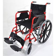 Loops Deluxe Self Propelled Steel Wheelchair Semi-Foldable Design Red Finish