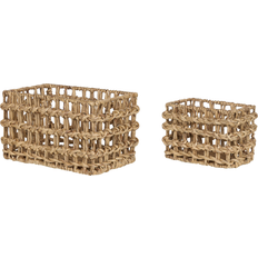 Beliani Boxes & Baskets Beliani Boho of 2 Water Hyacinth Metal Frame Dian Basket 3pcs