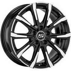 18" - 5/112 Car Rims MSW 79 Alloy Wheels In Gloss Black Full Polished Set Of 4 18x7.5 Inch ET50 5x112 PCD, Black/silver