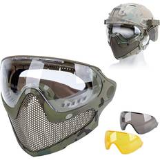 Paintball Protections TS TAC-SKY Tactical Mask Tracer Airsoft Mask Impact Resistant Matching FAST Helmet Steel Mesh Eye Protection Goggles For Airsoft Paintball