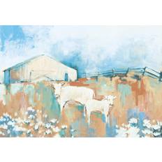 Brambly Cottage Barn With Cows 2 Blue Wall Decor 122x81cm